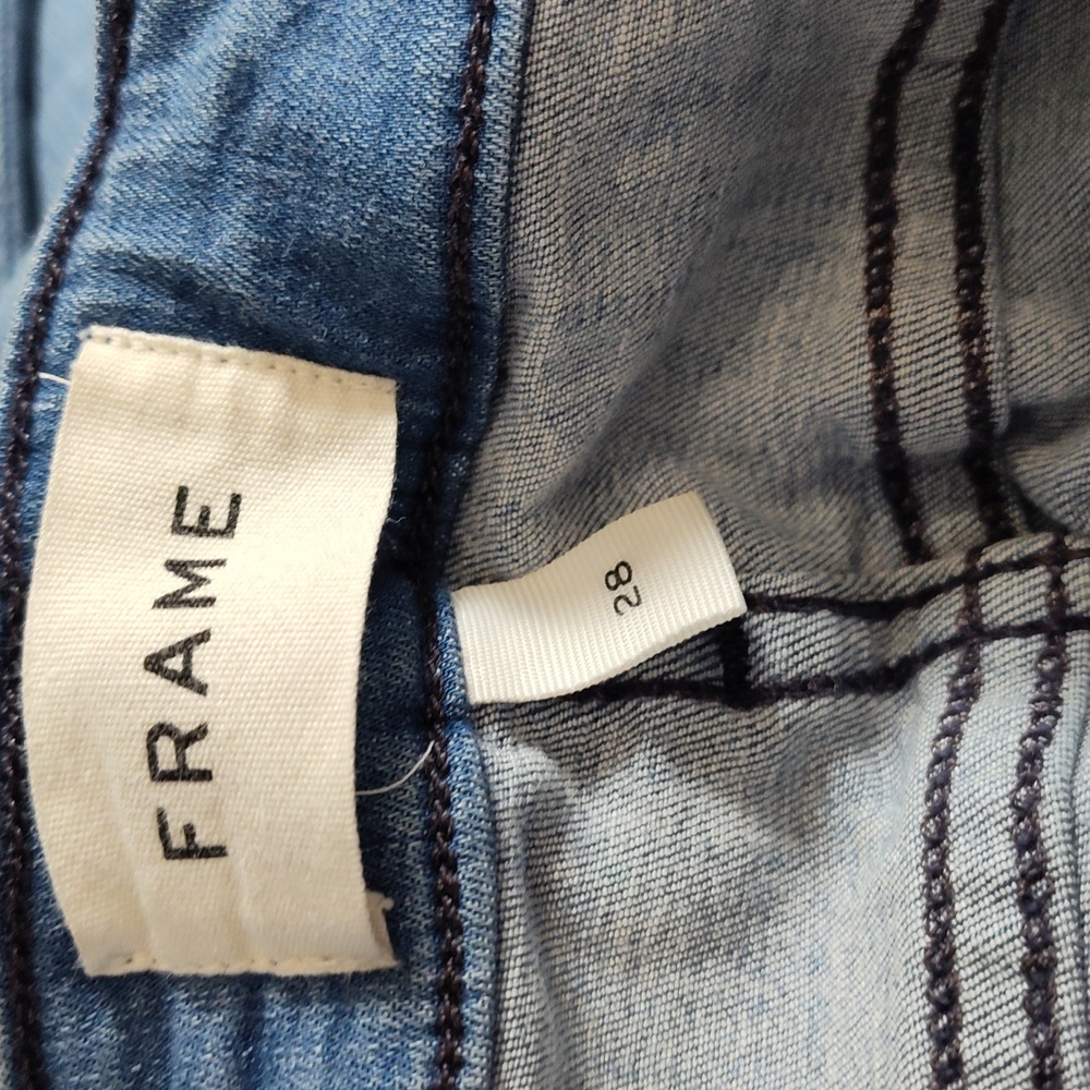 Frame Women's Denim Blue Jean Le Crop Mini Boot Medium Wash Size 28 - Picture 8 of 10